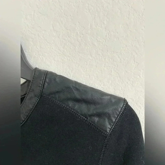 Lauren Ralph Lauren Black Midi Dress with leather and zipper details sz M - Picture 5 of 6